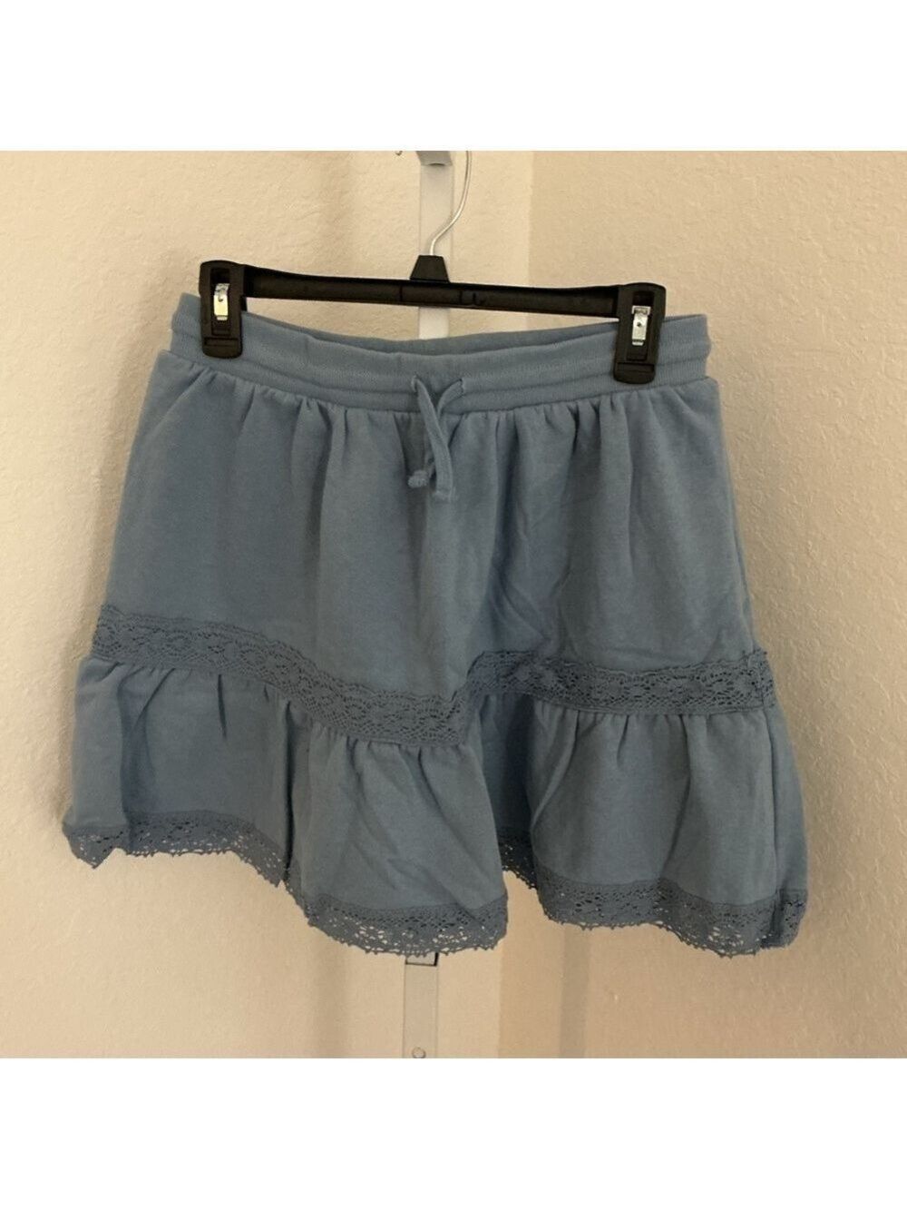 Treasures by Shabby Chic powder blue fleece mini skirt Woman’s size Medium NWT - Picture 7 of 11